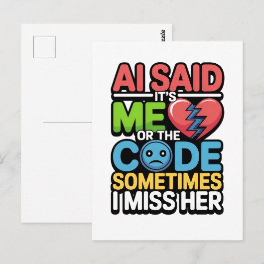 Funny AI Coding Quote – Programmer Humor ポストカード (正面/裏面)
