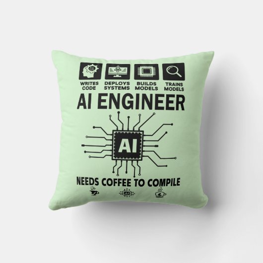 Funny AI Engineer Coding Programmer Developer Tech クッション (裏面)