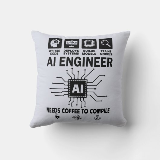 Funny AI Engineer Coding Programmer Developer Tech クッション (裏面)