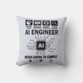 Funny AI Engineer Coding Programmer Developer Tech クッション (正面)