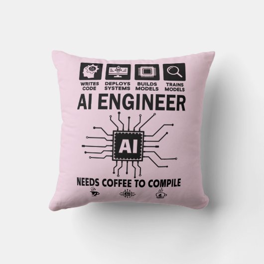 Funny AI Engineer Coding Programmer Developer Tech クッション (裏面)