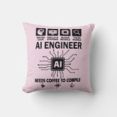 Funny AI Engineer Coding Programmer Developer Tech クッション (正面)