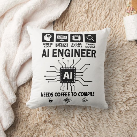 Funny AI Engineer Coding Programmer Developer Tech クッション (ブランケット)