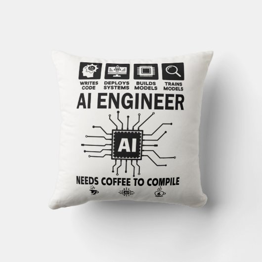 Funny AI Engineer Coding Programmer Developer Tech クッション (裏面)