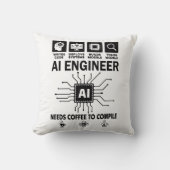 Funny AI Engineer Coding Programmer Developer Tech クッション (正面)