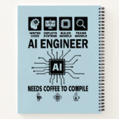Funny AI Engineer Coding Programmer Developer Tech ノートブック (裏面)