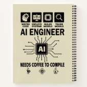 Funny AI Engineer Coding Programmer Developer Tech ノートブック (裏面)