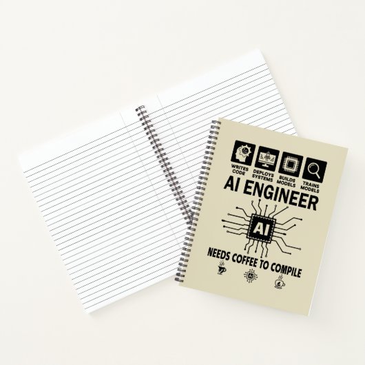 Funny AI Engineer Coding Programmer Developer Tech ノートブック (内部)