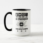 Funny AI Engineer Coding Programmer Developer Tech マグカップ (左)