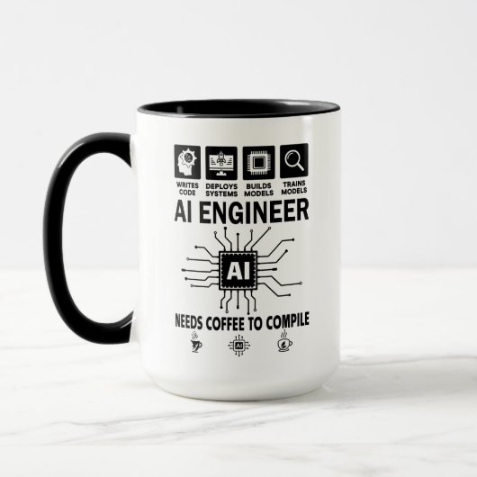Funny AI Engineer Coding Programmer Developer Tech マグカップ (左)