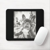 Funny Ai French Bulldog Selfie With Santa Claus Ch マウスパッド (マウス)