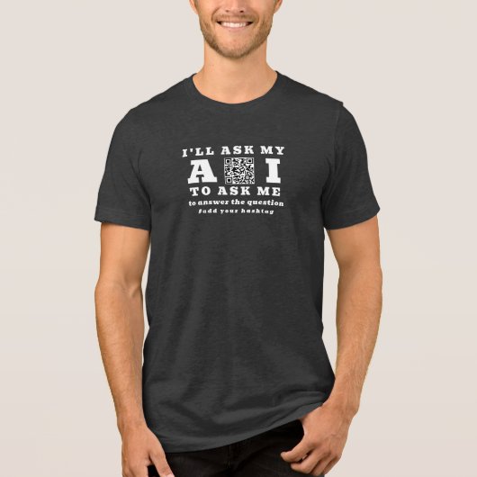 Funny AI Startup Tech – 2 QR Code Custom Marketing トライブレンドＴシャツ (正面)