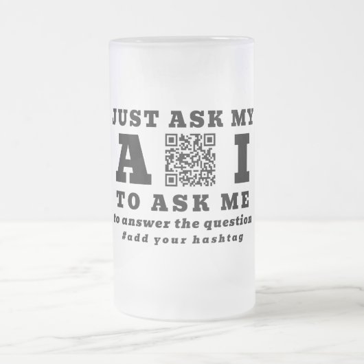 Funny AI Tech Specialist – Personalized QR Code フロストグラスビールジョッキ (中央)