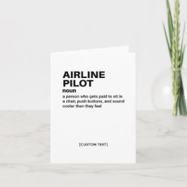 Funny Airline Pilot Greeting Card カード