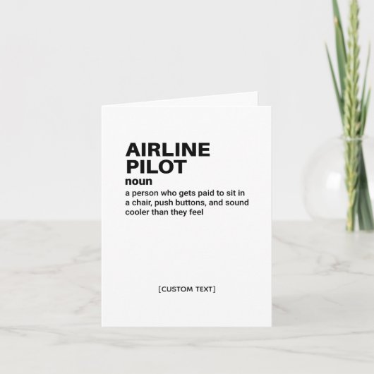 Funny Airline Pilot Greeting Card カード (正面)