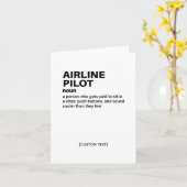Funny Airline Pilot Greeting Card カード (黄色い花)