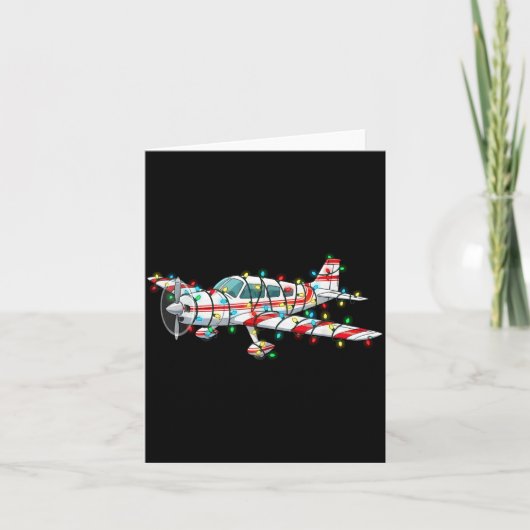 Funny Airplane Christmas Graphics Lights Lover カード (正面)