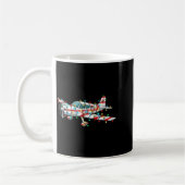 Funny Airplane Christmas Graphics Lights Lover  コーヒーマグカップ (左)