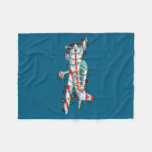 Funny Airplane Christmas Graphics Lights Lover  フリースブランケット (正面(横))