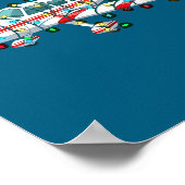 Funny Airplane Christmas Graphics Lights Lover ポスター (角)