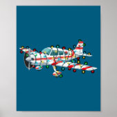 Funny Airplane Christmas Graphics Lights Lover ポスター (正面)