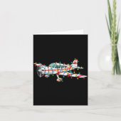 Funny Airplane Christmas Graphics Lights Lover Lon カード (正面)