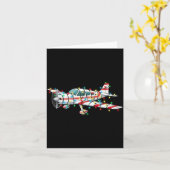 Funny Airplane Christmas Graphics Lights Lover Lon カード (黄色い花)