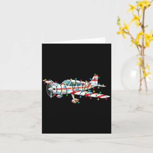 Funny Airplane Christmas Graphics Lights Lover Lon カード (黄色い花)