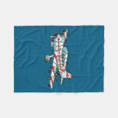 Funny Airplane Christmas Graphics Lights Lover Lon フリースブランケット (正面(横))