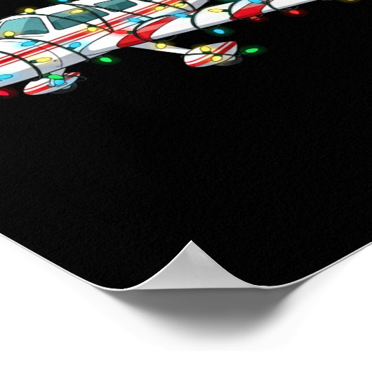 Funny Airplane Christmas Graphics Lights Lover Lon ポスター (角)