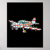 Funny Airplane Christmas Graphics Lights Lover Lon ポスター (正面)