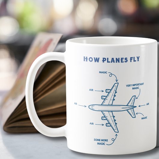 Funny Airplane How Planes Fly Pilot or Flight Crew コーヒーマグカップ