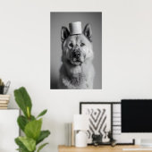 Funny Akita Bathroom Print, Toilet Paper Dog Art ポスター (ホームオフィス)