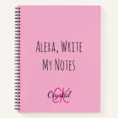 Funny Alexa Write My Notes Monogram ノートブック (正面)
