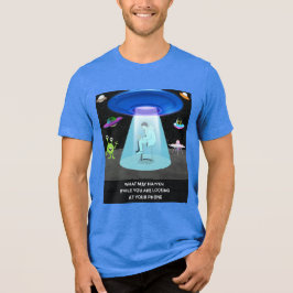 Funny Alien Abduction Phone Distraction Sci-Fi Hum トライブレンドＴシャツ