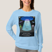Funny Alien Abduction Phone Distraction Sci-Fi Hum Tシャツ (正面)
