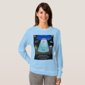 Funny Alien Abduction Phone Distraction Sci-Fi Hum Tシャツ (正面フル)