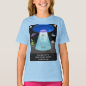 Funny Alien Abduction Phone Distraction Sci-Fi  Tシャツ (正面)