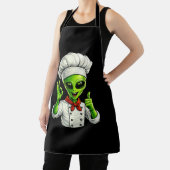 Funny Alien Chef Design Cute Space Cook With Chef エプロン (インサイチュ)
