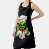 Funny Alien Chef Design Cute Space Cook With Chef エプロン (インサイチュ)