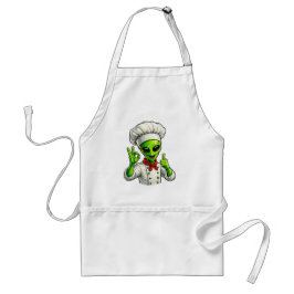 Funny Alien Chef Design Cute Space Cook With Chef スタンダードエプロン