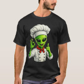 Funny Alien Chef Design Cute Space Cook With Chef Tシャツ (正面)