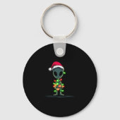 Funny Alien Christmas Graphics Lights Lover Extrat キーホルダー (正面)