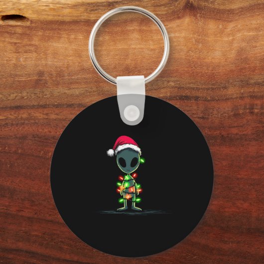 Funny Alien Christmas Graphics Lights Lover Extrat キーホルダー (正面)