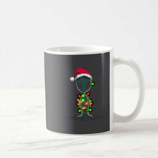Funny Alien Christmas Graphics Lights Lover Extrat コーヒーマグカップ (右)