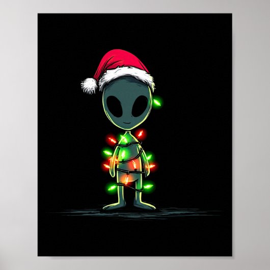 Funny Alien Christmas Graphics Lights Lover Extrat ポスター (正面)