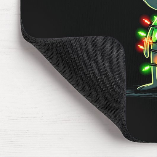Funny Alien Christmas Graphics Lights Lover Extrat マウスパッド (コーナー)