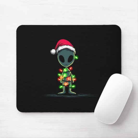 Funny Alien Christmas Graphics Lights Lover Extrat マウスパッド (マウス)