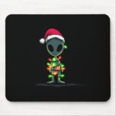 Funny Alien Christmas Graphics Lights Lover Extrat マウスパッド (正面)