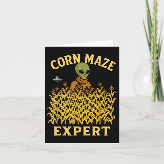 Funny Alien Corn Maze Expert Fall Kids Halloween U カード (正面)
